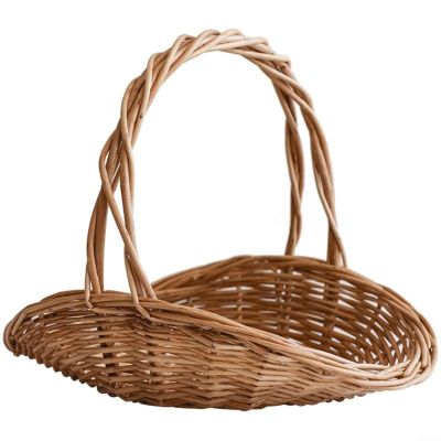 BEAZOOM Oval Handwoven Willow Basket with Handle, Small