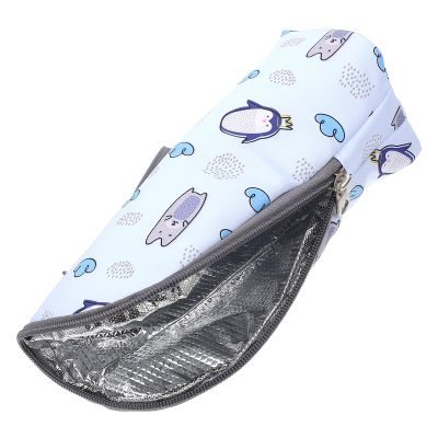 CVUTOVO Portable Oxford Fabric Milk Bottle Bag, Blue, 1 pc.