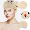 Quick-Drying Coral Fleece Hair Towel Cap with Button for Girls view 3