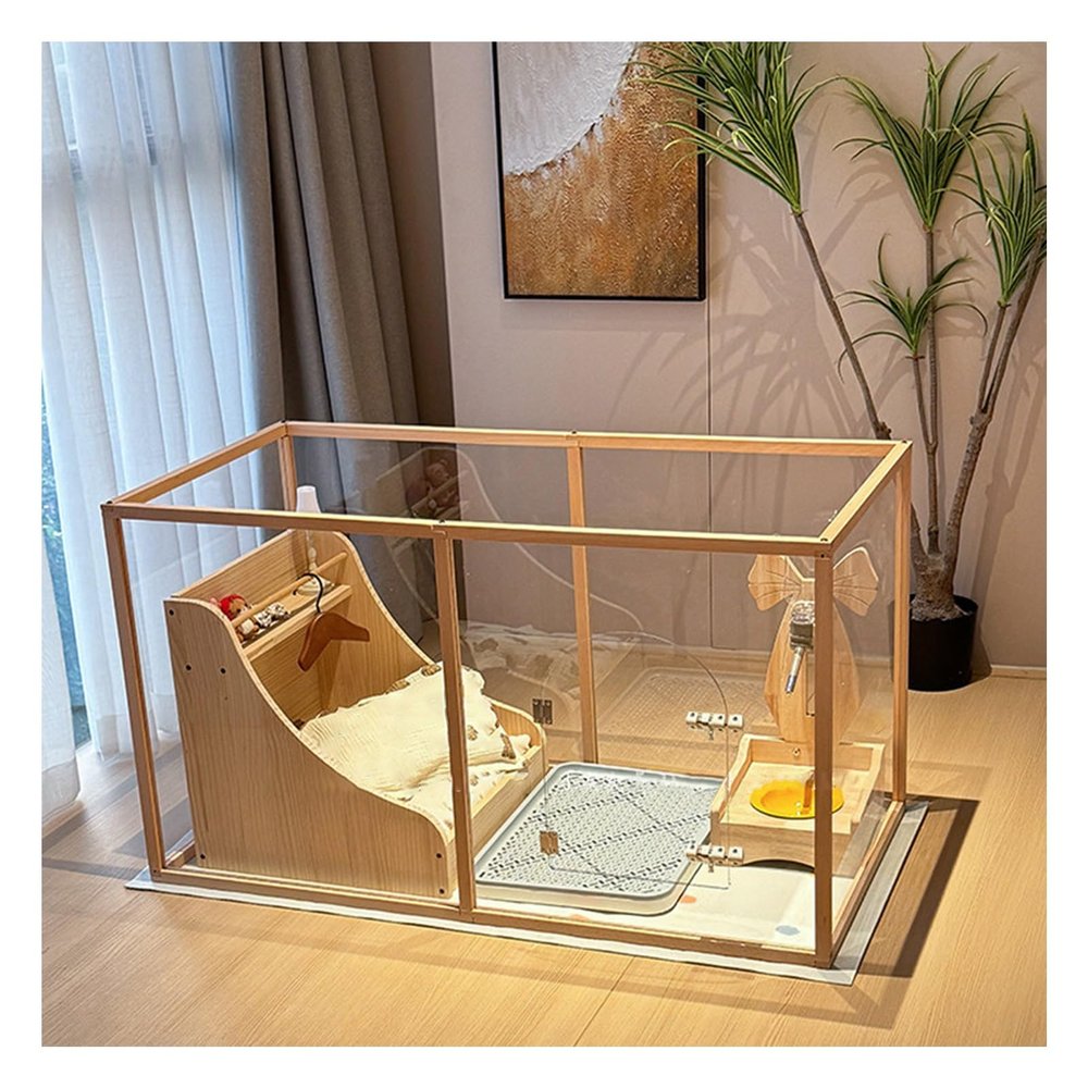 ZHENGQIAN Puppy Playpen, Acrylic Dog Playpen, Flexible 10-Panel Dog Pen, DIY Plastic Enclosure for Hamsters, Easy Assembly (6 pcs)