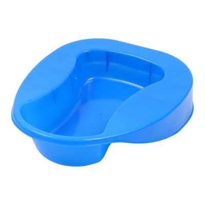 Thickened Blue Bedpan with Scale and Stable Stand for Hospital Beds