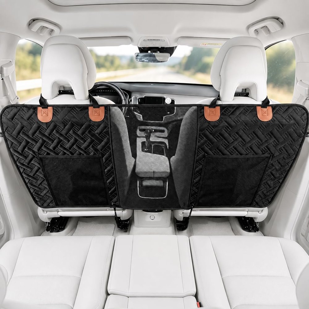 Eosarcu Car Mesh Organizer and Dog Barrier with Seat Protection