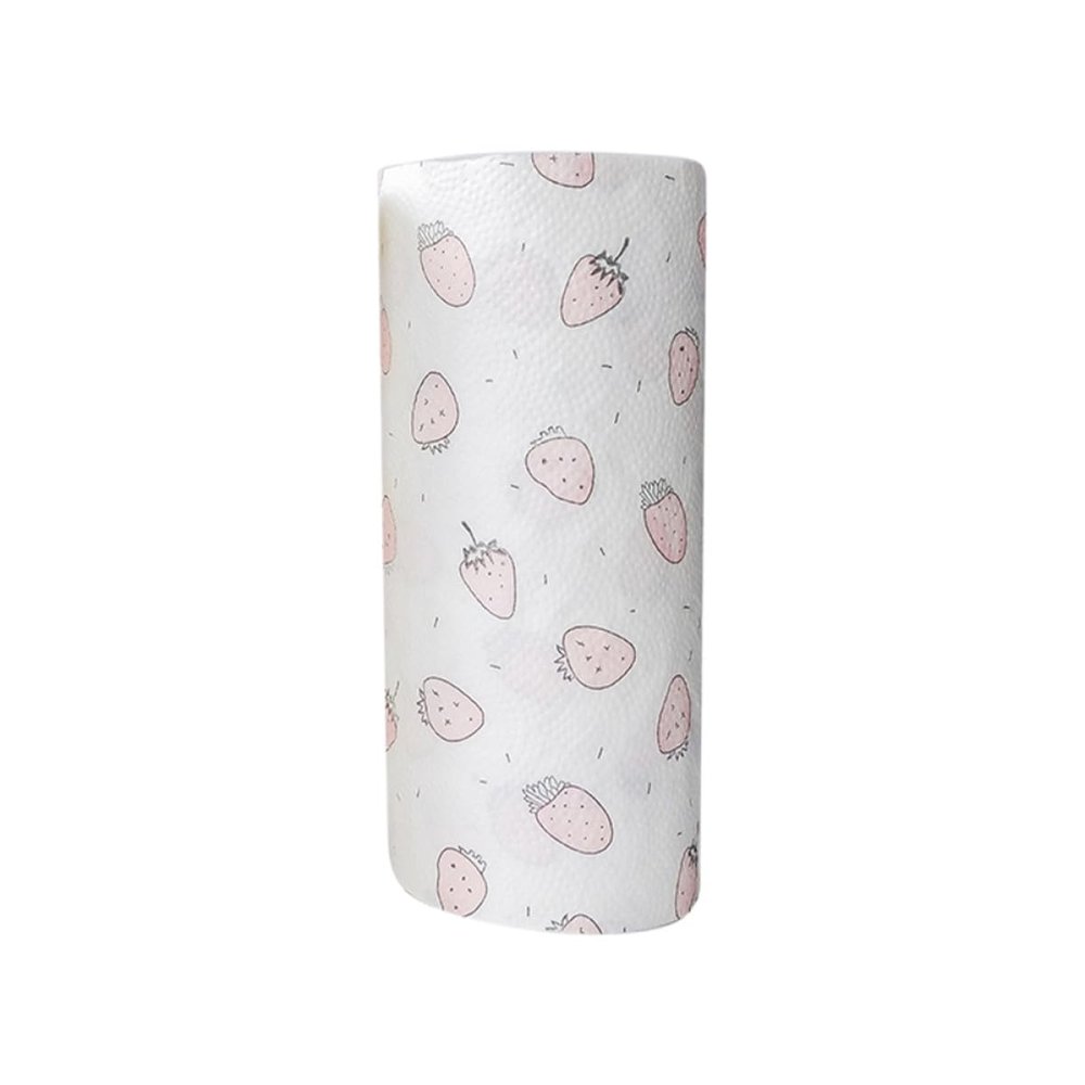 Kichvoe Pink Printed Paper Napkin Kitchen Roll with Oil and Water Absorption, Random Style