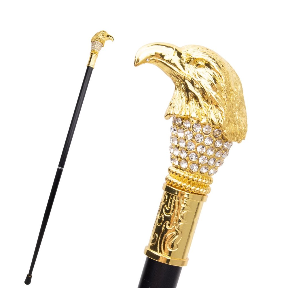 BKSXSOP Golden Eagle Walking Cane, Decorative, Non-Slip, 93 cm