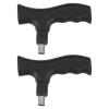 2 Replacement Handles for Walking Sticks, Black, Non-Slip, PP view 1