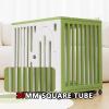 Dog Crate for Small Dogs with Lockable Latch, Double Door, Plastic Frame, Swivel Casters and Tray (White) view 2