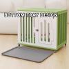 Dog Crate for Small Dogs with Lockable Latch, Double Door, Plastic Frame, Swivel Casters and Tray (White) view 4