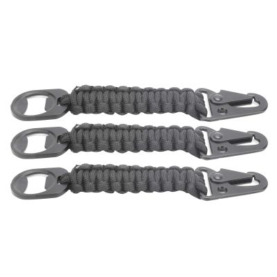 HOSEONFN Multifunctional Bottle Opener, Paracord Carabiner Lanyard, Non-Slip, for Outdoor Use, 3-Pack