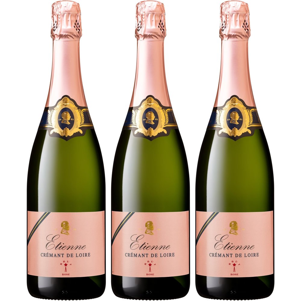 Bouvet Ladubay Crémant de Loire Brut Rosé Excellence Magnum Sparkling Wine, France incl. FineWert E-Book (3 x 1.5 L)