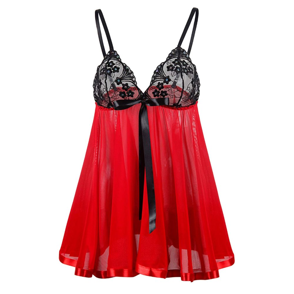 Generic Women's Seductive Nightwear with Veil, S–6XL (S)