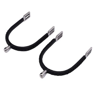 Yechiry Stainless Steel Horse Spurs with Adjustable Leather Straps, Size L
