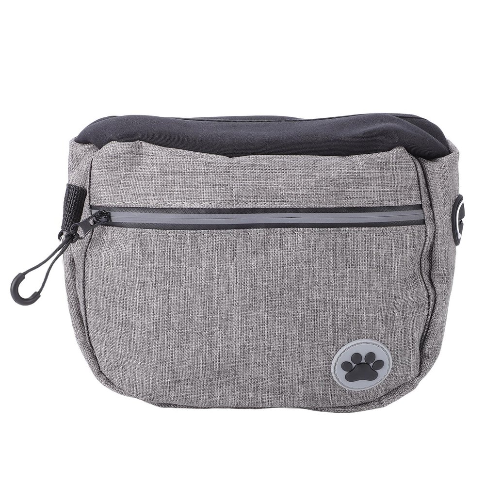 Yechiry Dog Treat Pouch with Automatic Rebound Closure, Removable Inner Bag, Gray