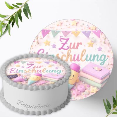 Personalized Back-to-School Fondant Cake Topper with Name, 8 in