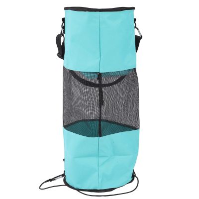 HEEPDD Mesh Boat Trash Bag for Easy Disposal, Lightweight Tear-Resistant Material, 33.4 in. High, 10.2 in. Diameter, Compact Foldable Design for Boating, Kayaking, and Outdoor Trips (Blue)