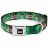 Crunchyroll Dog Collar, Metal Seat Belt Buckle, The Apothecary Diaries Maomao Grinding Pose and Logo, Green, 28.9 cm to 41.5 cm, 2.5 cm Wide view 1