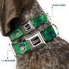 Crunchyroll Dog Collar, Metal Seat Belt Buckle, The Apothecary Diaries Maomao Grinding Pose and Logo, Green, 28.9 cm to 41.5 cm, 2.5 cm Wide view 2