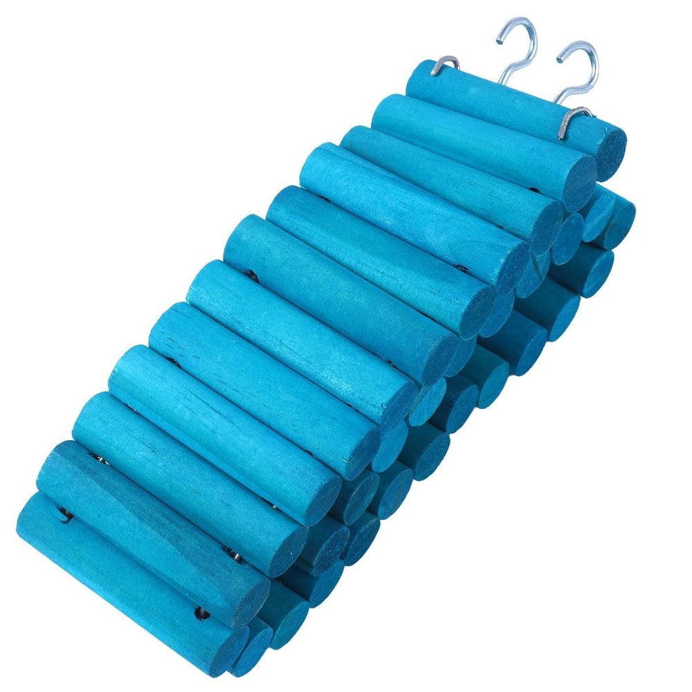 SOLUSTRE Blue Pine Wood Ladder Exercise Toy, 6 x 30 cm