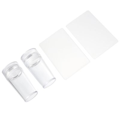 BETOOKY 4-Piece White Acrylic Nail Stampers with Nail Plate and Scraper
