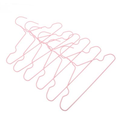 Holibanna Children's Hangers with Nano Adhesive, Non-Slip, Space-Saving, 10-Piece Stainless Steel Set, Pink