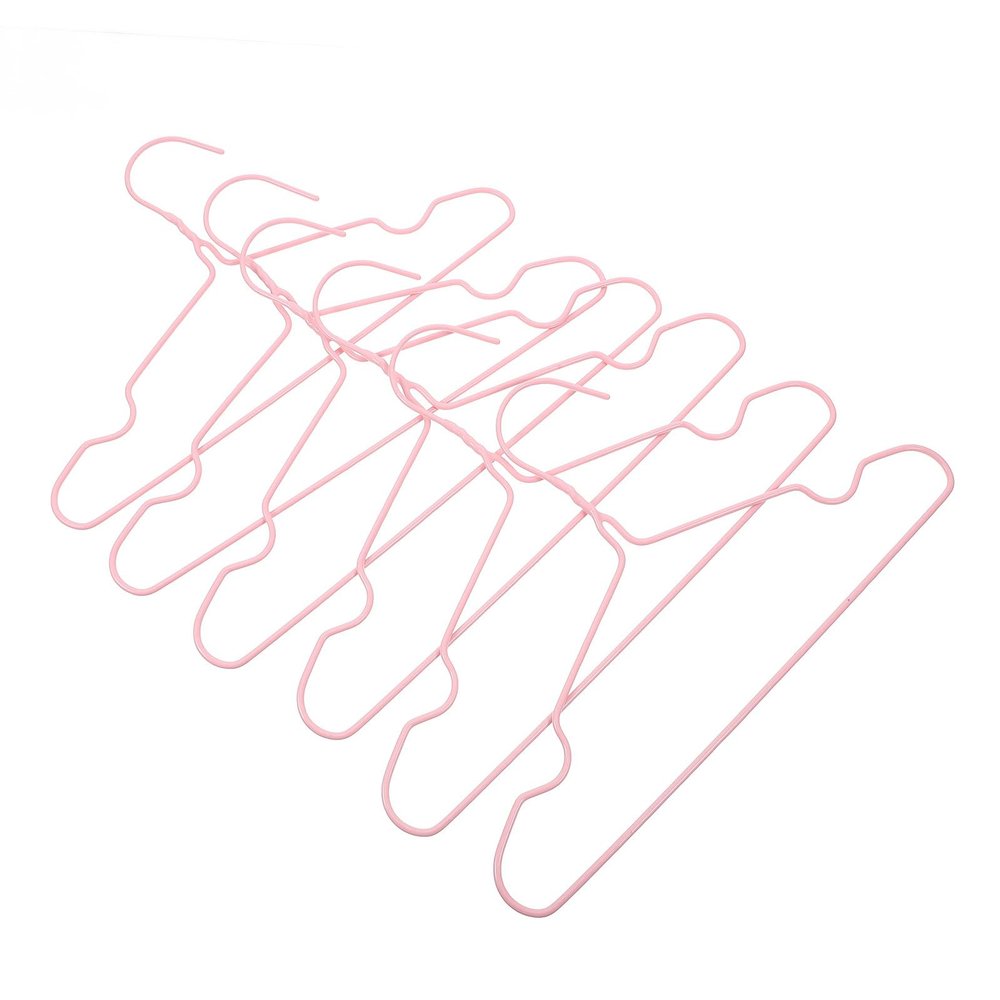 Holibanna Children's Hangers with Nano Adhesive, Non-Slip, Space-Saving, 10-Piece Stainless Steel Set, Pink