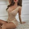 Seductive Lace-Trimmed Mesh Bodysuit with Open Back and Skirt view 2
