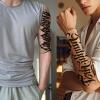Fake Arm, Chest & Shoulder Tattoo Stickers, 6 Sheets of Tiny Black Temporary Tattoos, Waterproof Half-Sleeve Designs for Men and Women view 4