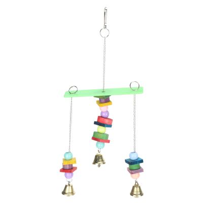MAMJENNI Pet Bird Swing and Chew Toy, Multicolor Acrylic and Wood, for Small and Medium Parrots