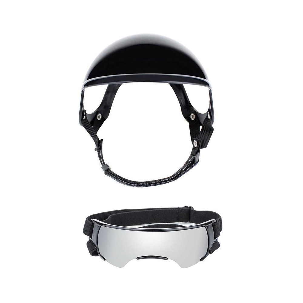 Hrtyvhin Impact-Resistant Dog Helmet and Sunglasses Set for Cycling and Hiking