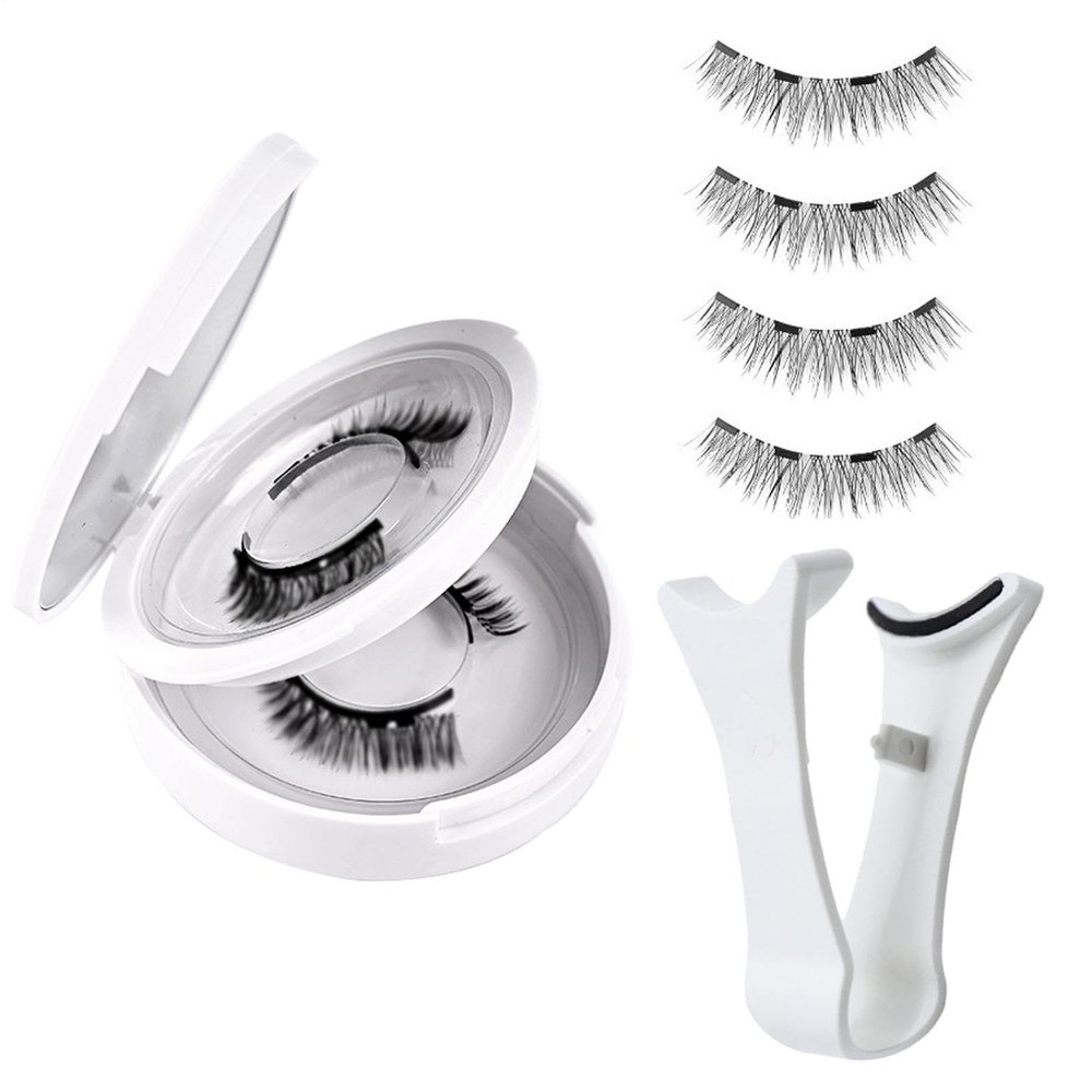 Magnetic Eyelashes with Applicator, 4-Piece Reusable Set