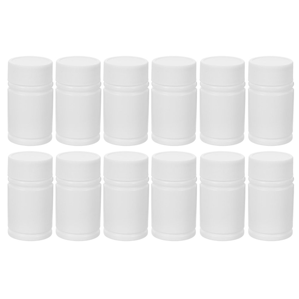 12 Empty 20 mL HDPE Medicine Bottles with Screw Caps