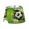 Doodle Cartoon Football Non-Slip Stackable Stainless Steel Food and Water Bowls for Dogs and Puppies view 2