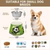 Doodle Cartoon Football Non-Slip Stackable Stainless Steel Food and Water Bowls for Dogs and Puppies view 3