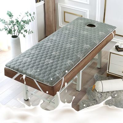 Spa Table Mattress, Memory Foam Massage Table Pad with Round Headrest, Elastic Straps and Face Opening for Tattoo and Sauna Tables, Style 7