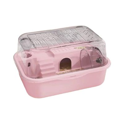 Highly Visible Two-Level Hamster Cage with Quiet Wheel