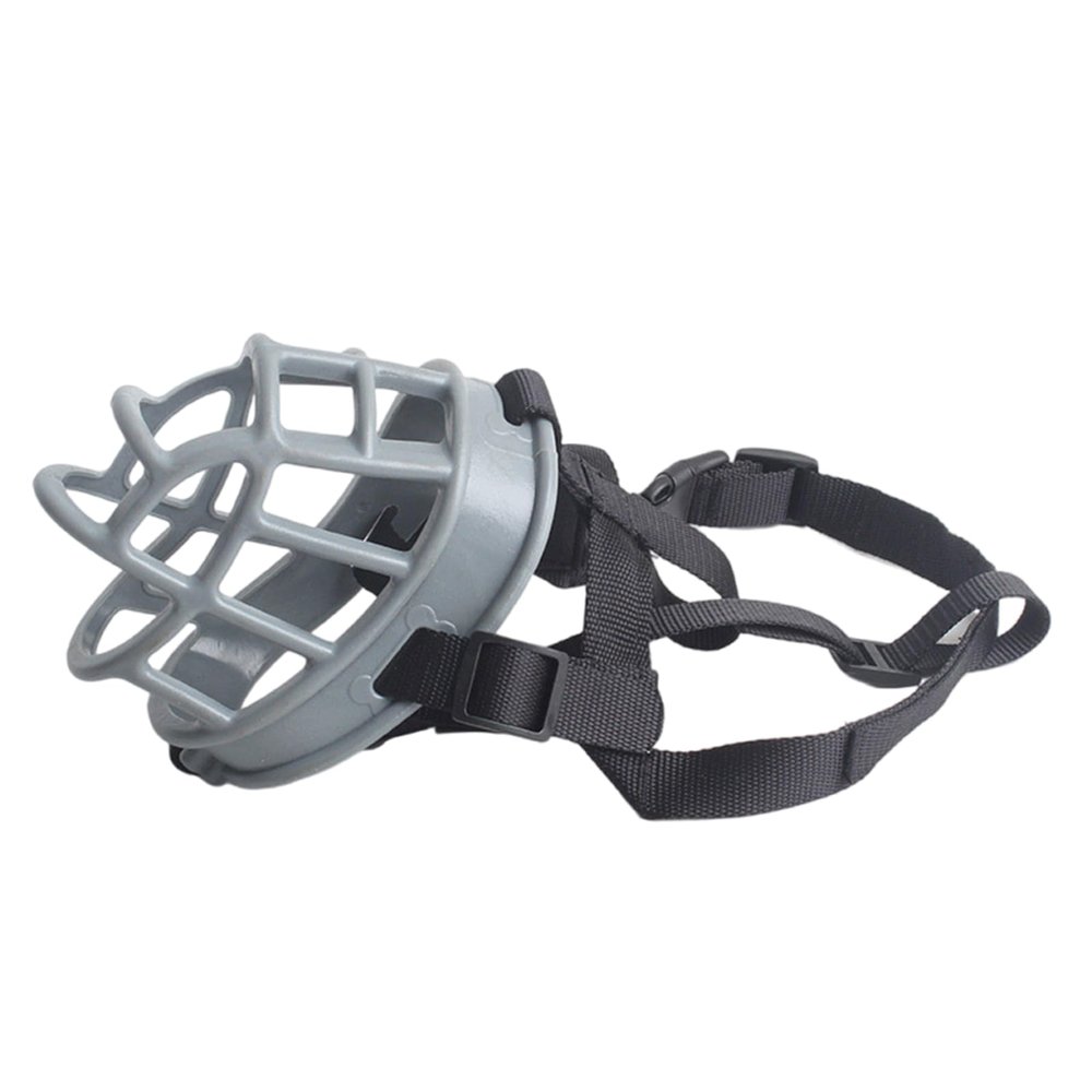Dog Muzzle for Chewing Prevention, Breathable, Adjustable, Gray, No. 1