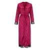 Generic Women's Seductive Long Silk Robe with Babydoll Lingerie Design view 1