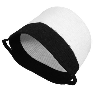 Zerodeko Woven Decorative Cotton Rope Storage Basket with Handles for Small Items, Bathroom and Closet