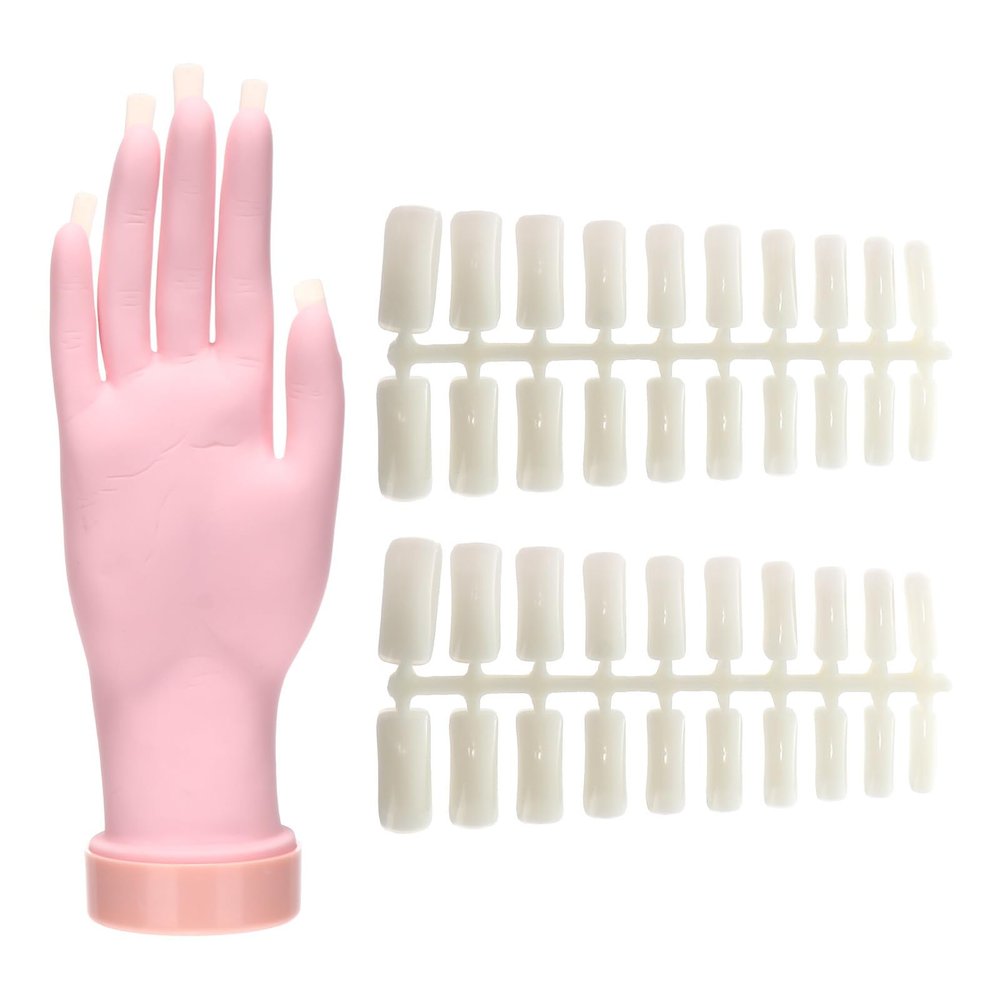 TIDTALEO Flexible Silicone Manicure Practice Hand for Nail Art
