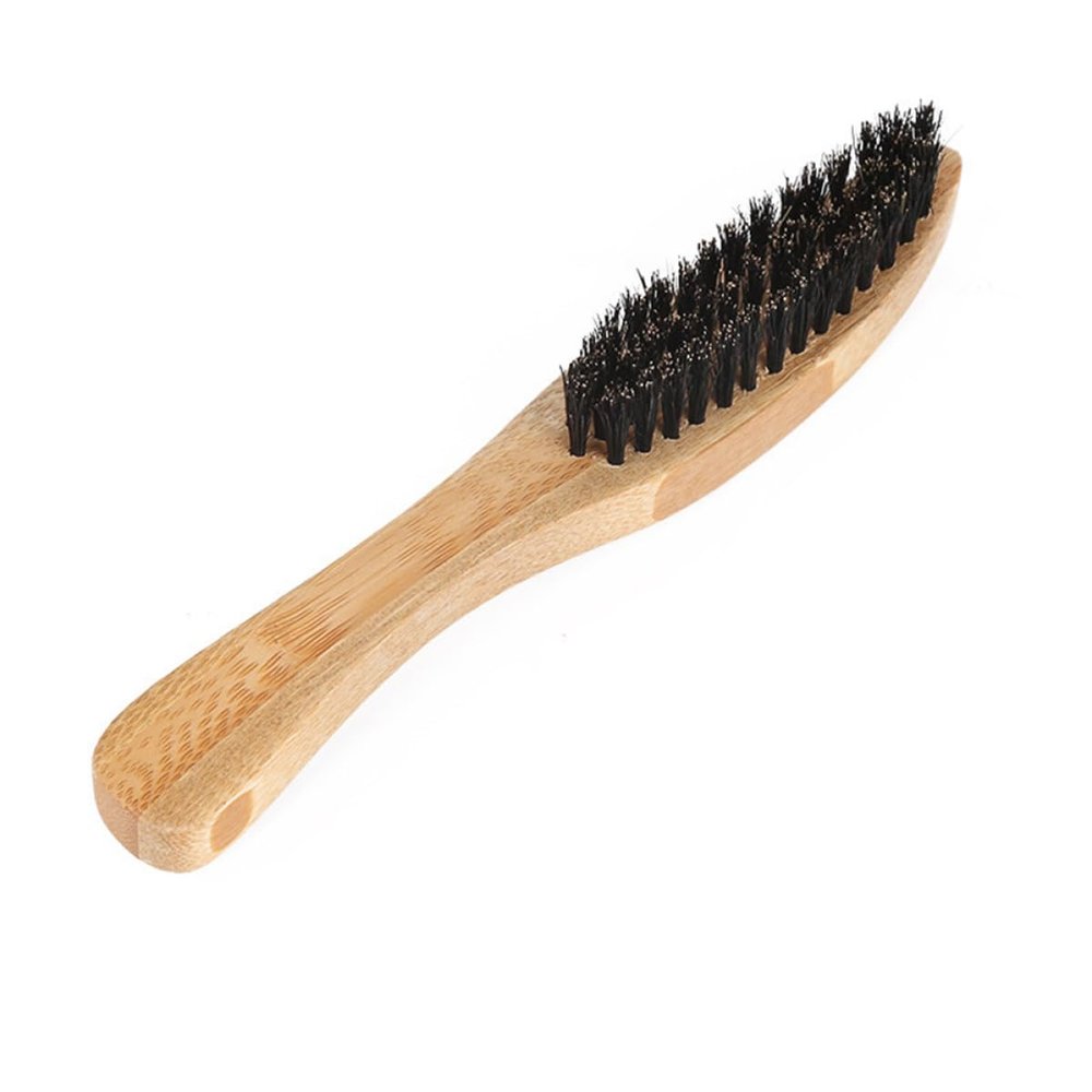 Beard Brush with Handle, 2-Pack, Bamboo, Brown, for Christmas Parties