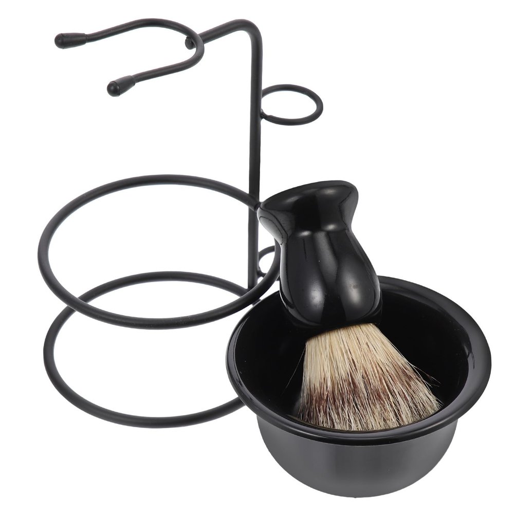 Uonlytech Men's Beard Grooming Set with Scratch-Resistant Shaving Bowl and Stainless Steel Shaving Brush, Retro Design