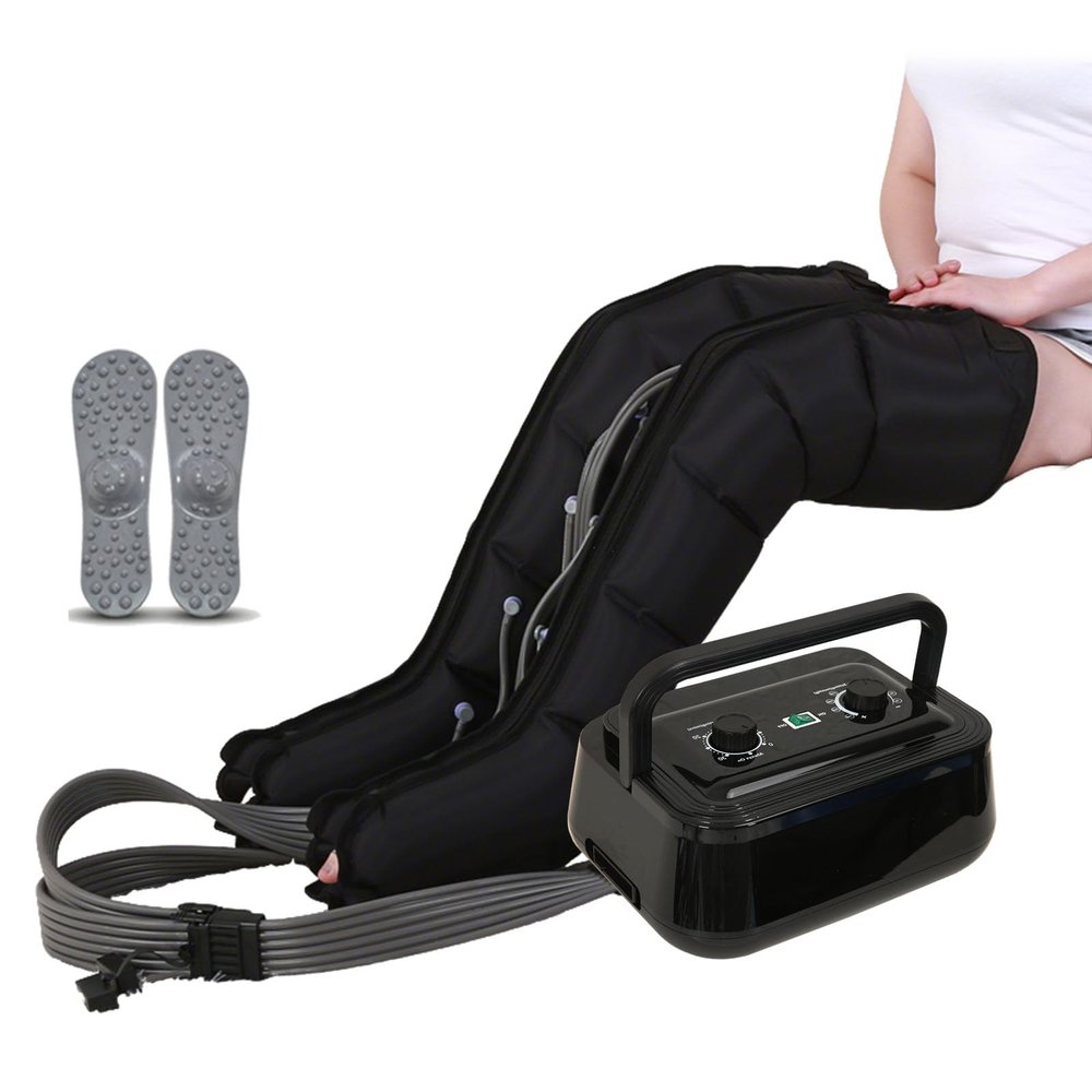 Air Compression Leg Massager with 6 Chambers for Legs, Arms, Waist, and Feet