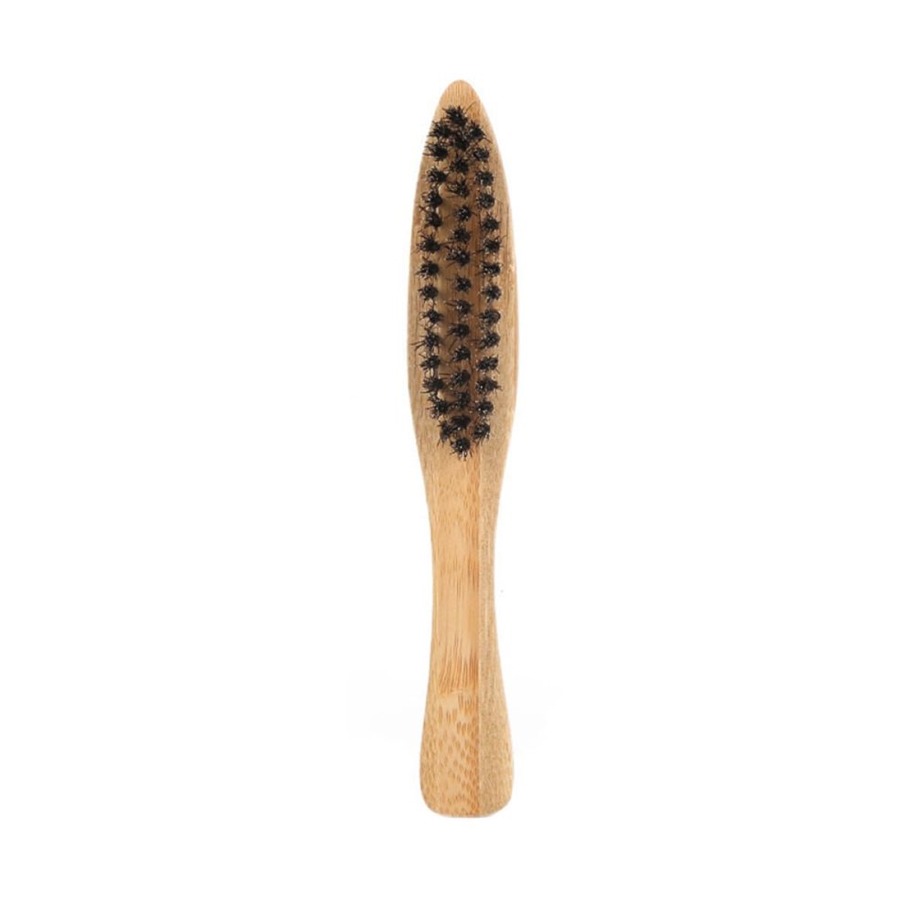 VILLCASE Practical Beard Styling Brushes, 2-Pack, Portable Long-Handle Bamboo Brushes for Cleaning and Shaping, Beard Care for Men