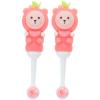 PAMINGONO 2-Pack Cute Bear Children's Toothbrushes with Soft Bristles and Ergonomic Silicone Handles view 1
