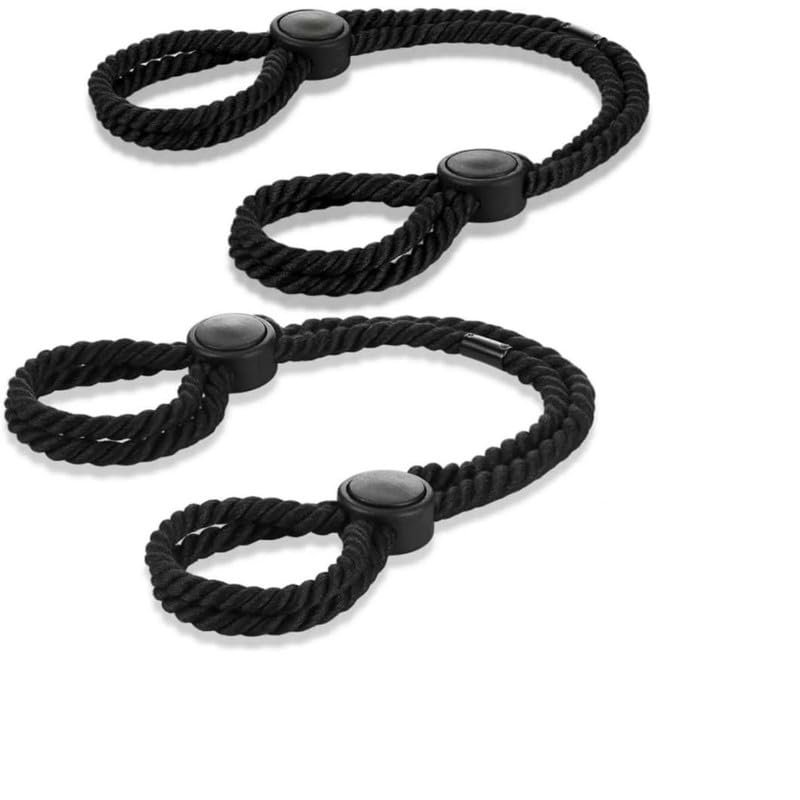 Nylon Partner Pair Cross Rope Accessory, Adjustable Strength Conditioning Accessory (Black)