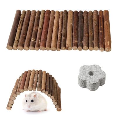 2PCS Hamster Wooden Bridge Flexible Ladder