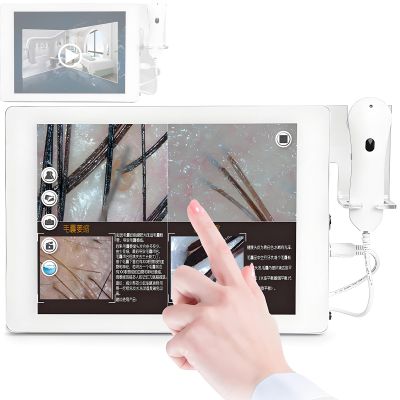 SHENGSHIYU Scalp Analyzer, Professional 15-Inch Hair Follicle Analyzer with 4-Way Split Screen, Storage, and 200x HD Lens