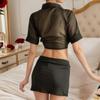Sexy Women's Secretary Cosplay Outfit with Deep V-Neck Babydoll view 3