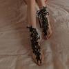 Lace-Up Lace Stockings with Cutout Patterns view 2