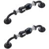 FBHFSUIEF 2-Piece Crystal Drawer Pulls, Double-Hole, Black view 1