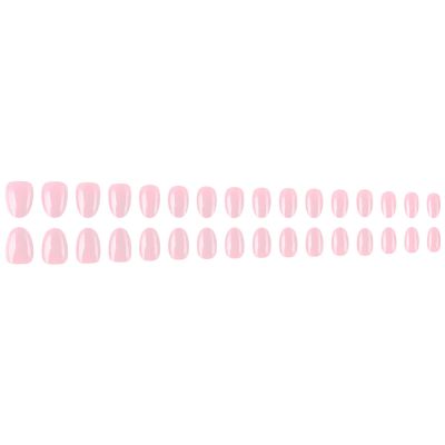Short Oval Glossy ABS Artificial Nails, 32-Piece Set